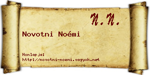 Novotni Noémi névjegykártya